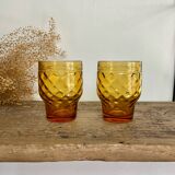 6 amber glasses