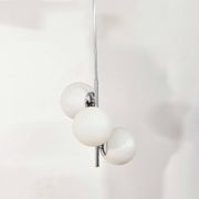 Chrome vintage chandelier with globes – 1970s modernist design