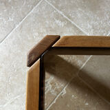 Wood and smoked glass coffee table
