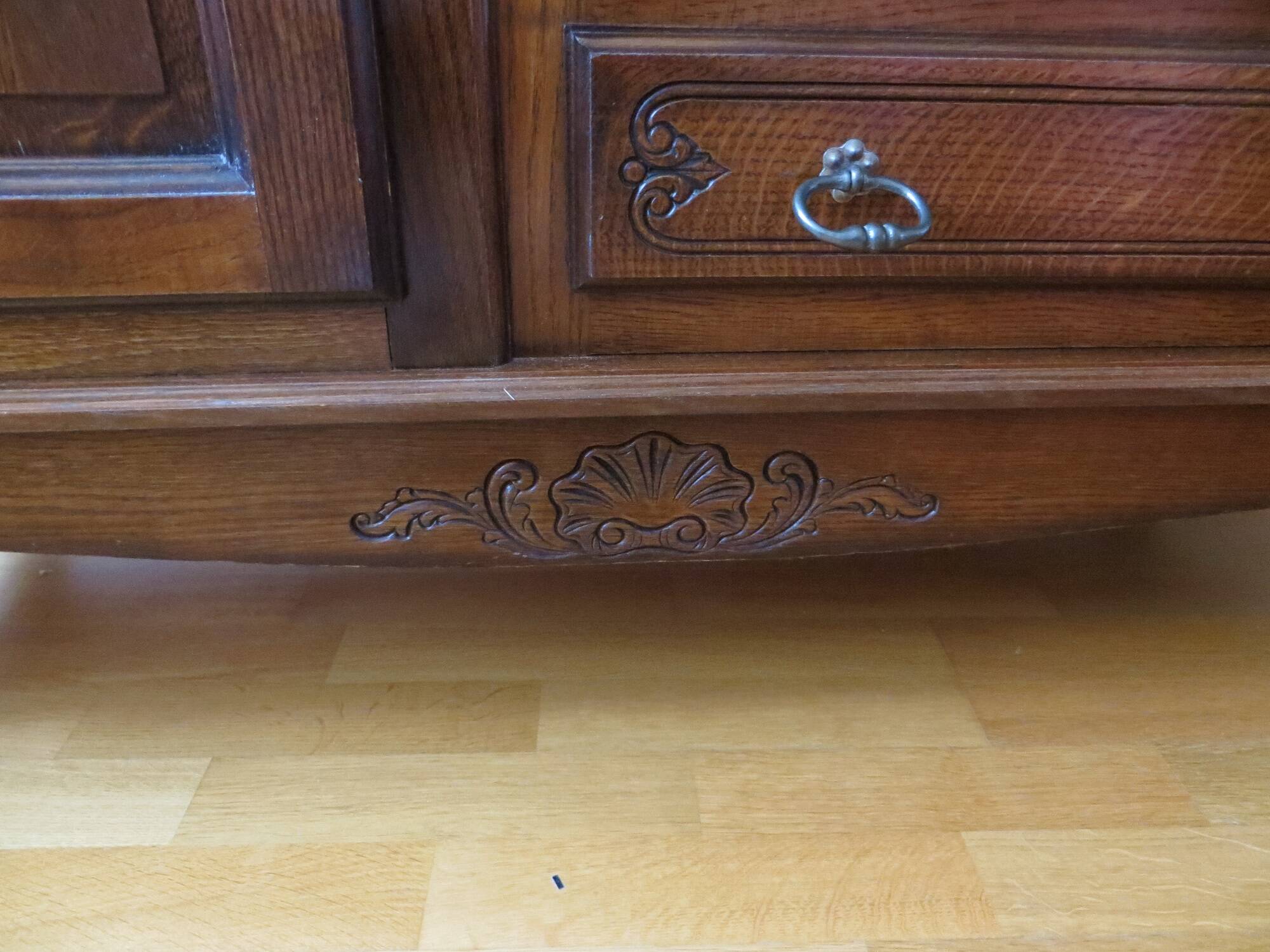 dark oak secretary armoire 1980s style