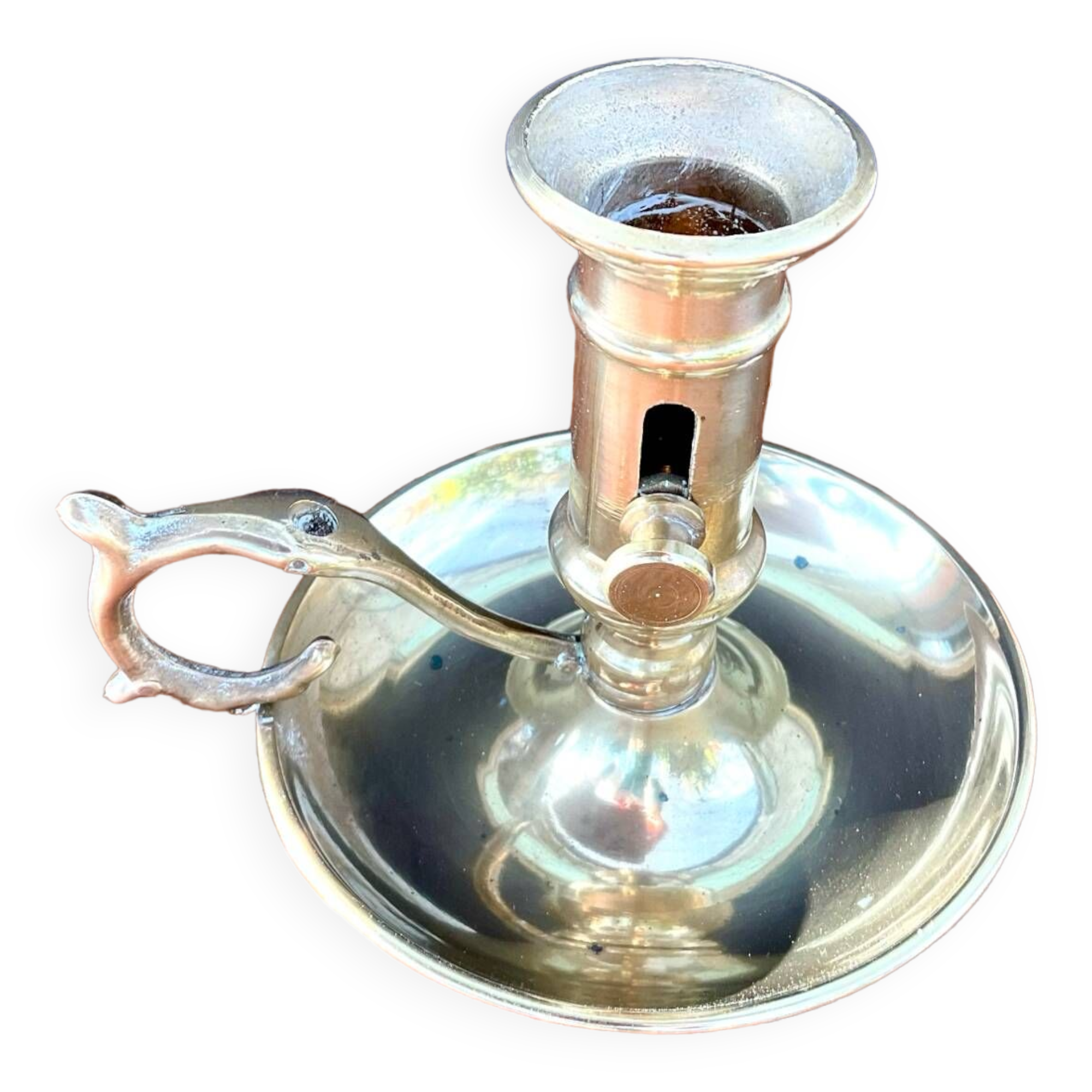 Vintage cellar rat candle holder