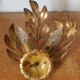 Applique feuille en métal doré « flor art »