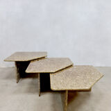 Vintage Italian marble low pull-out table