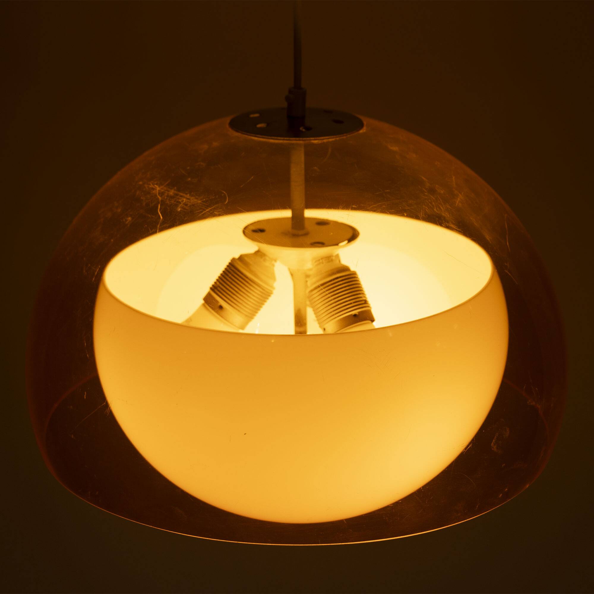Orange And White Ball Pendant Lamp