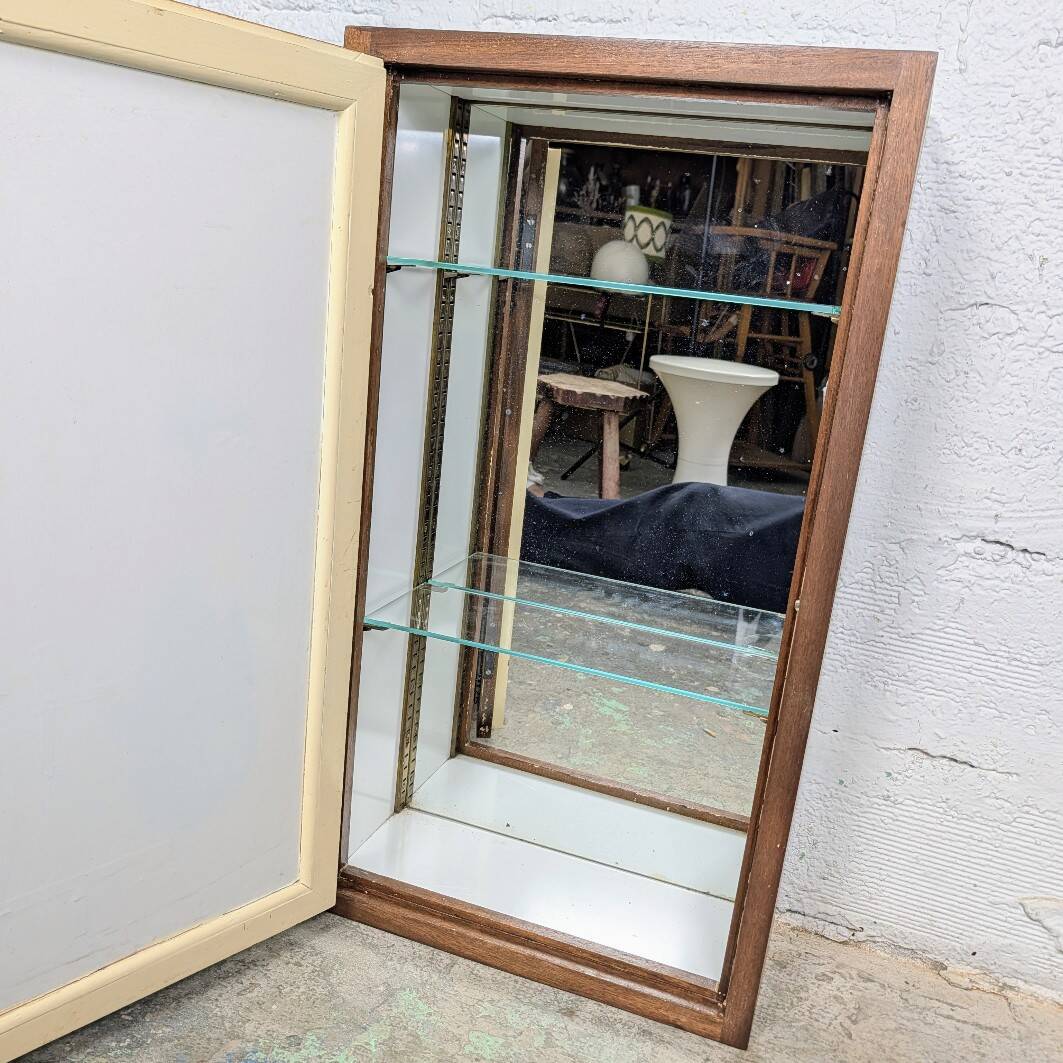Vintage teak bathroom cabinet