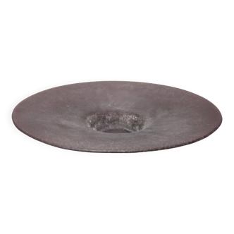 Postmodern Brown Scavo Glass Trinket Bowl or Centerpiece, Italy