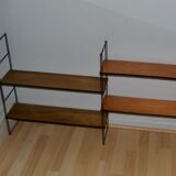 Modular metal and  wood shelves 70s