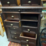 Pupitre meuble écritoire à tiroirs ancien