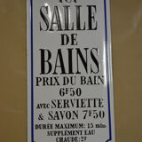 Enamelled plaque "here bathroom..."