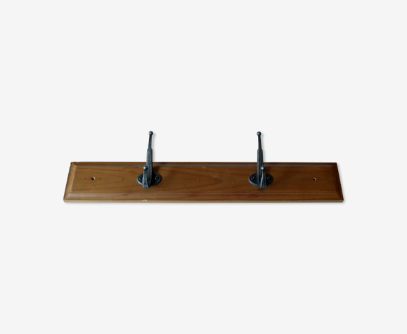 Wall Mounted Solid Wooden Coat Rack With 2 Metal Hooks Vintage From The 1970s Selency Wall Mounted Solid Wooden Coat Rack, Timber Coat Rack Wall
