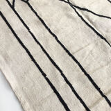 Moroccan Berber Kilim carpet ecru with black graphic patterns 315x198cm