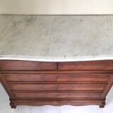1940 chest of drawers inlaid wood and marble