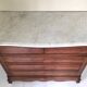 Commode 1940 bois marqueté et marbre