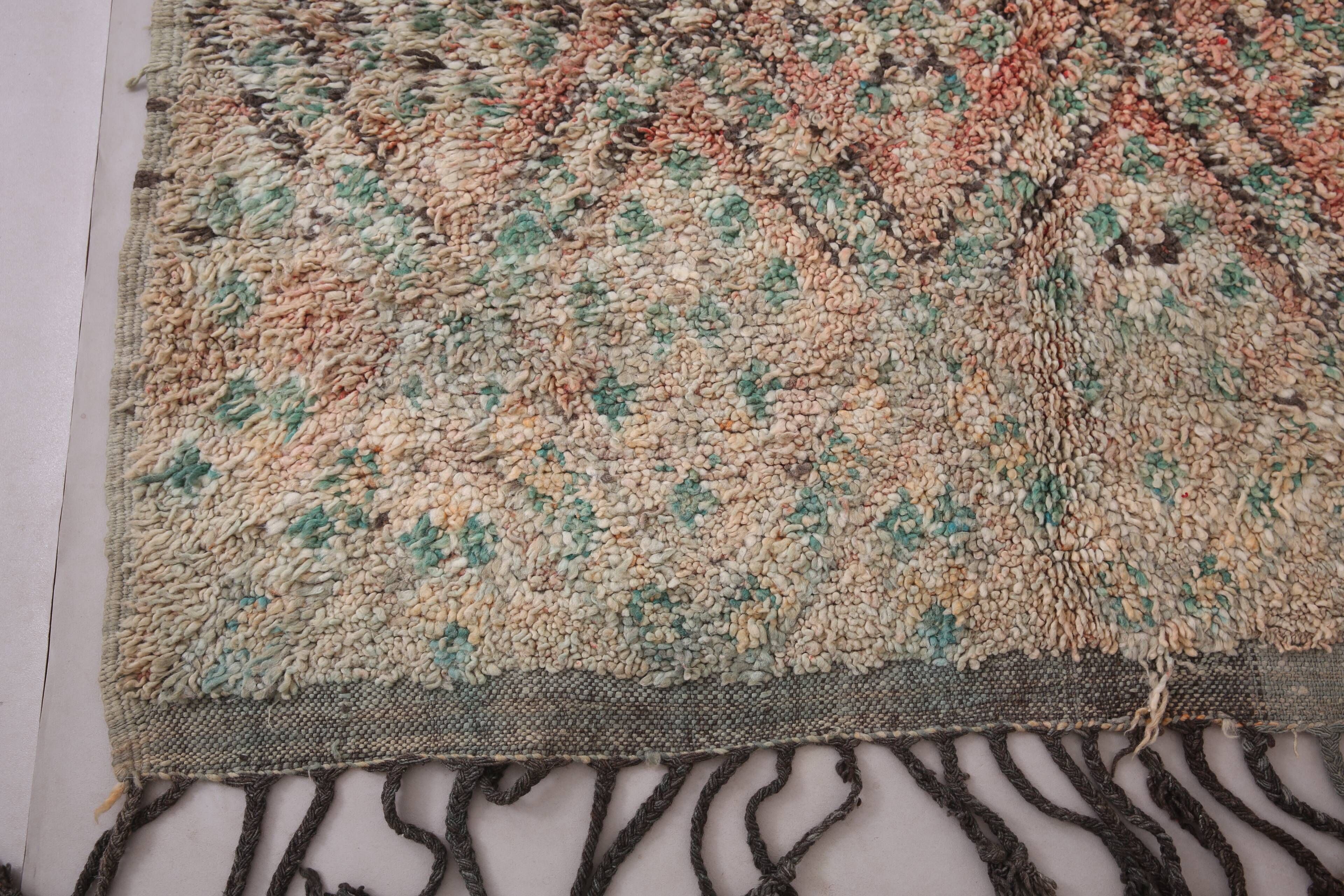Tapis en laine marocain vintage 173 x 339 cm - Tapis fait main berbère style bohème
