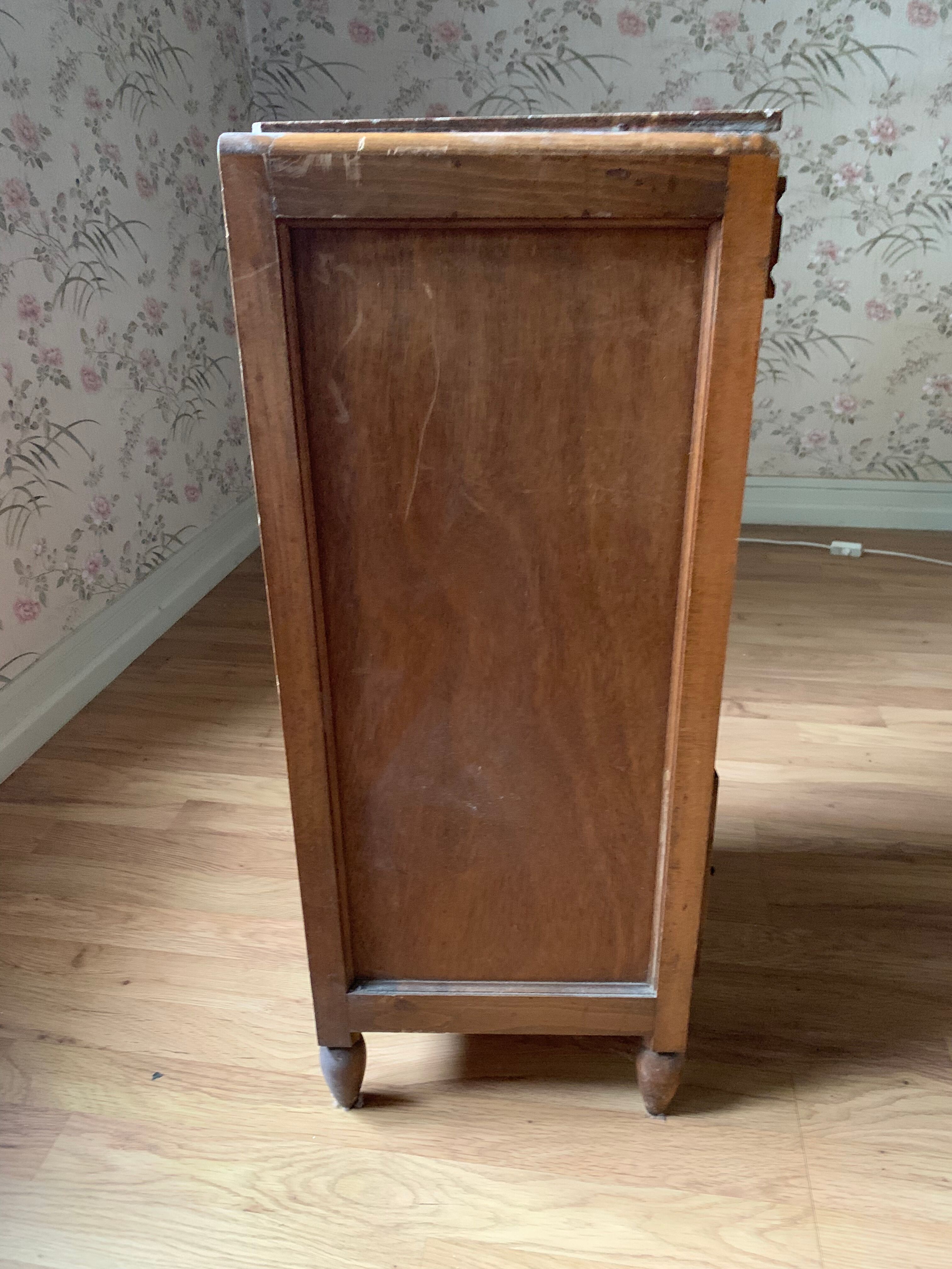 Old bedside wood and marble