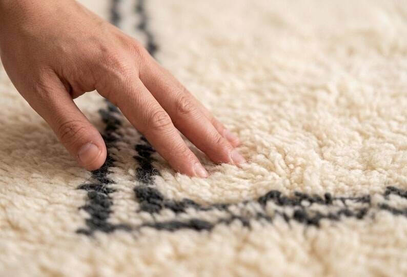 Berber Moroccan rug in natural wool 250cm x 150cm