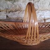 Grand panier en osier vintage