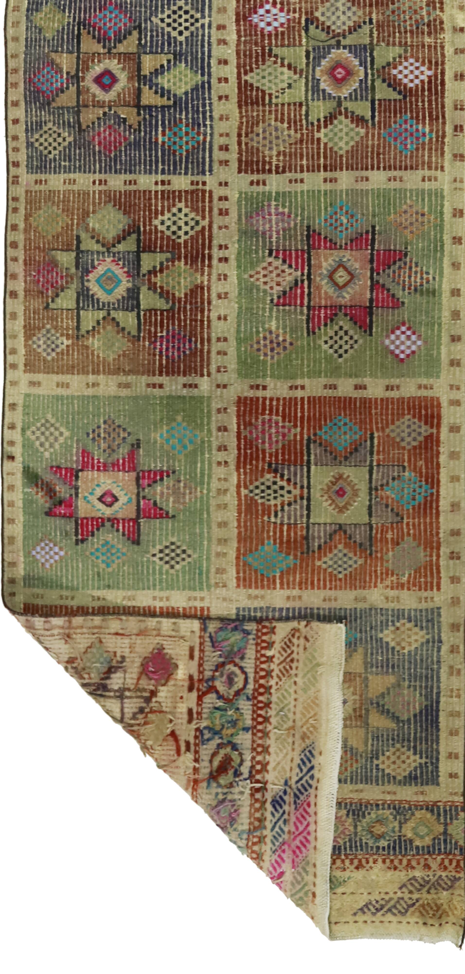 Turkish Anatolian Handmade Vintage Area Kilim Rug 340 cm x 80 cm