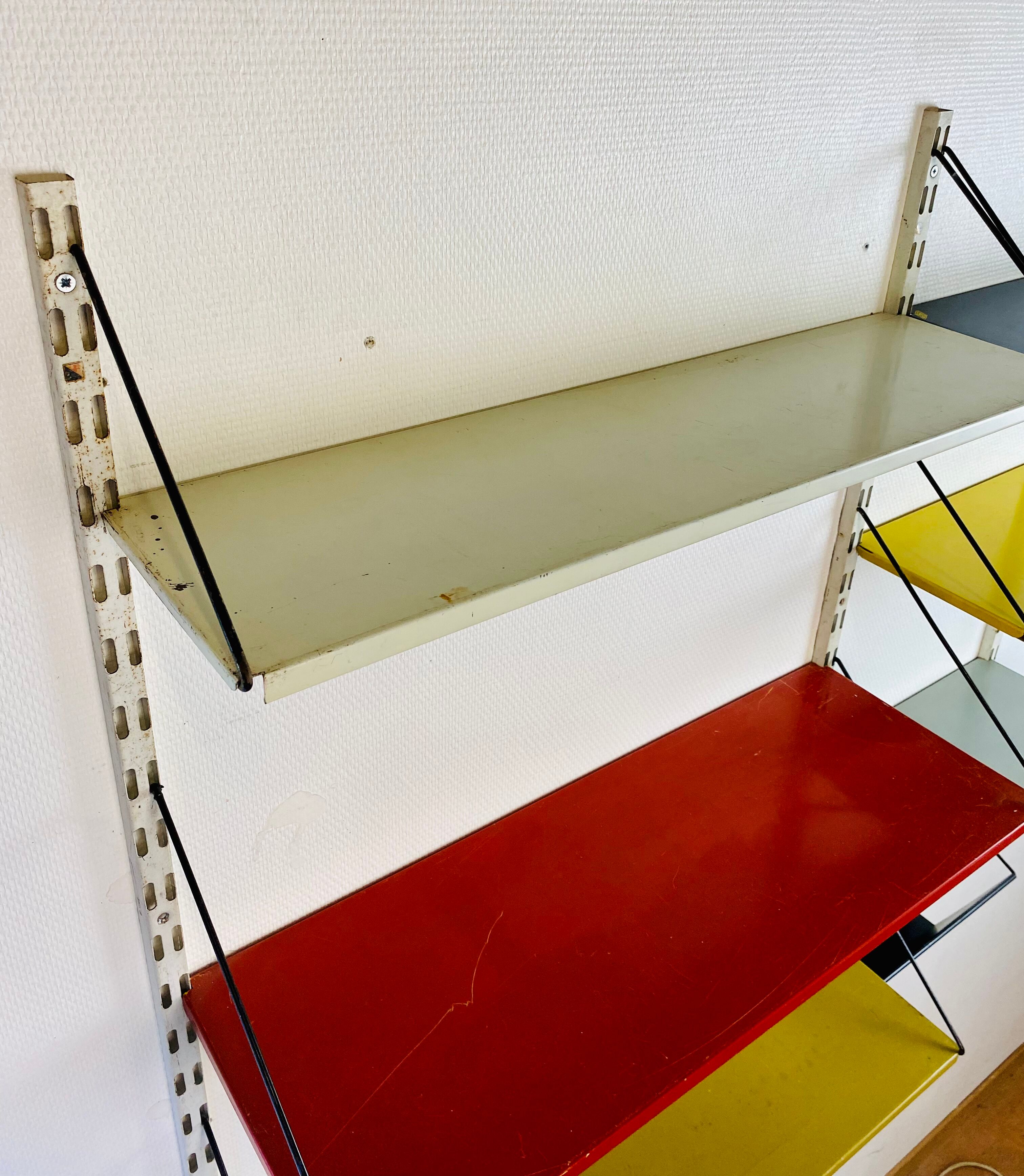 Shelf system, wall, metal, Pilastro edition.