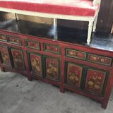 Asia 19th century: Very large lacquered wooden enfilade.
