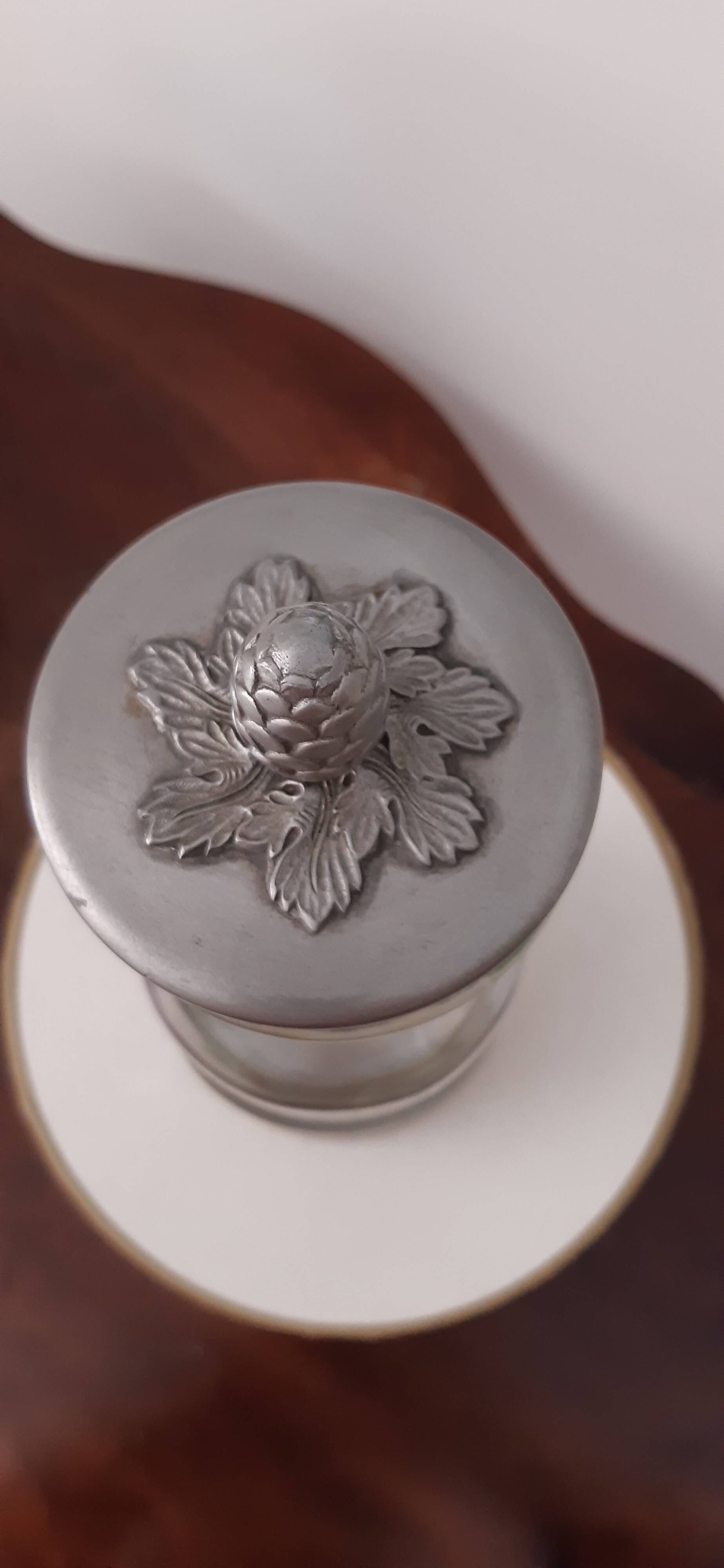 Flacon verre/etain