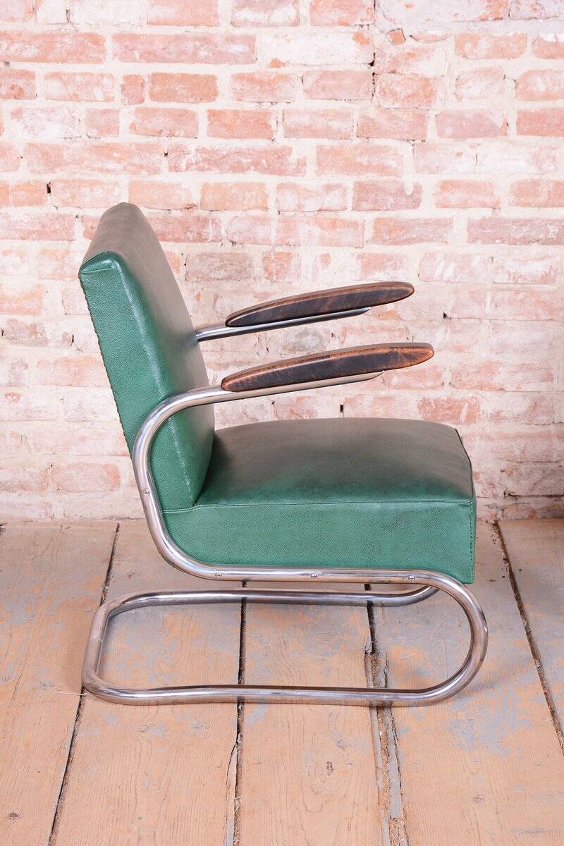 Bauhaus Armchairs in Beech and Chrome from Mauser, Germany, 1930s, Set of 2