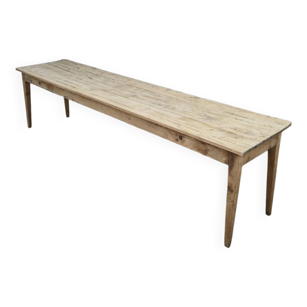 Table de ferme rustique en sapin, 1900