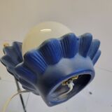Shell lamp in blue and opaline ceramic