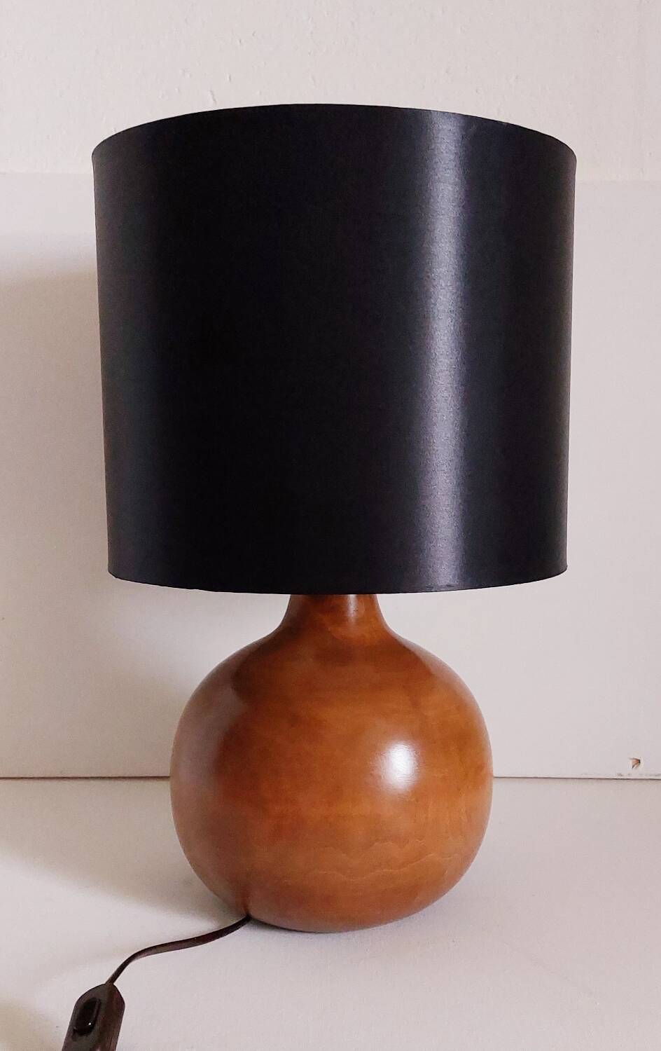 Vintage wooden foot lamp