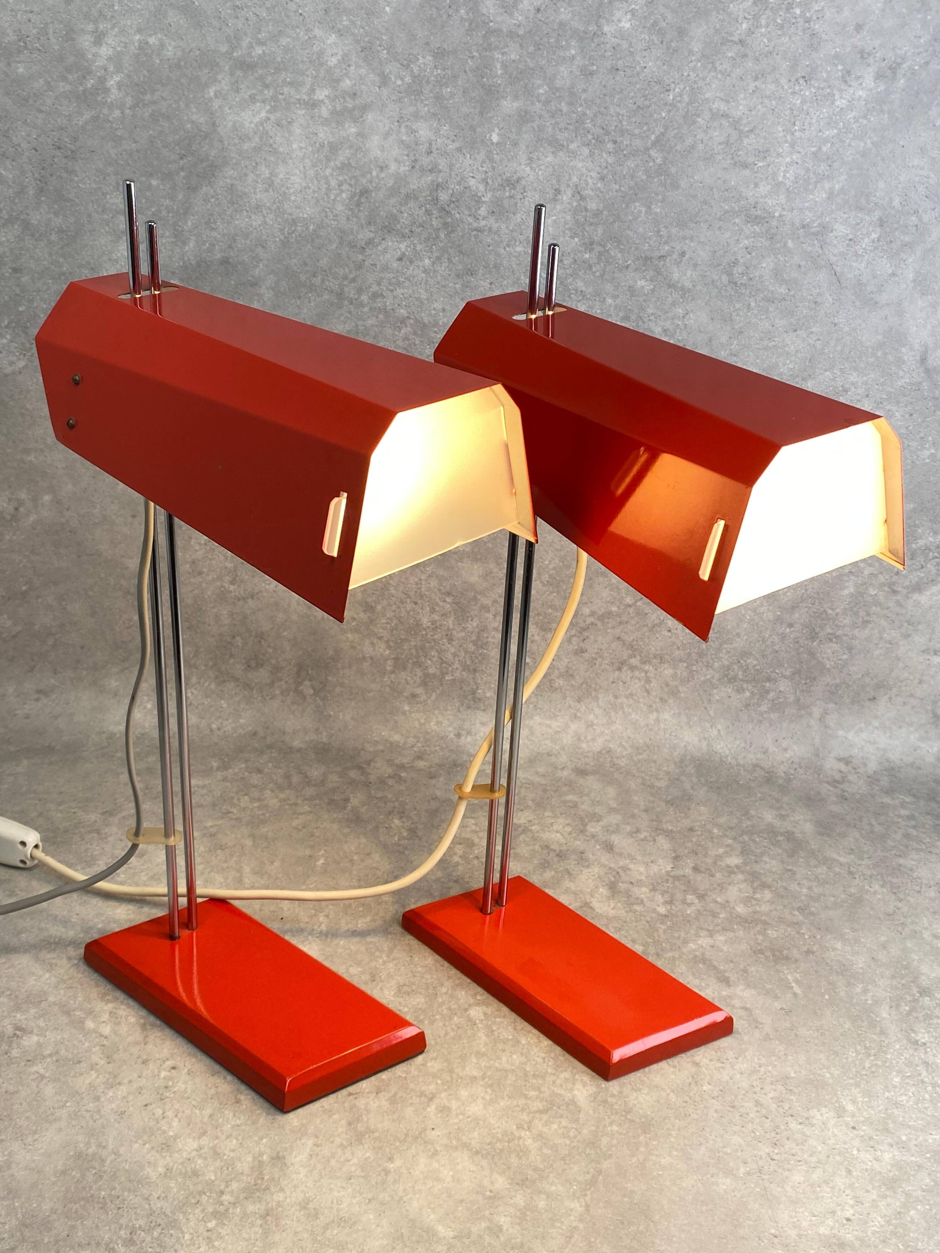 Mid-century design desk lamps by Josef Hurka for Lidokov.