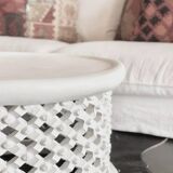 White wooden bamiléké stool