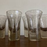 Set de 6 gobelets Biot rose des sables 1960 signés