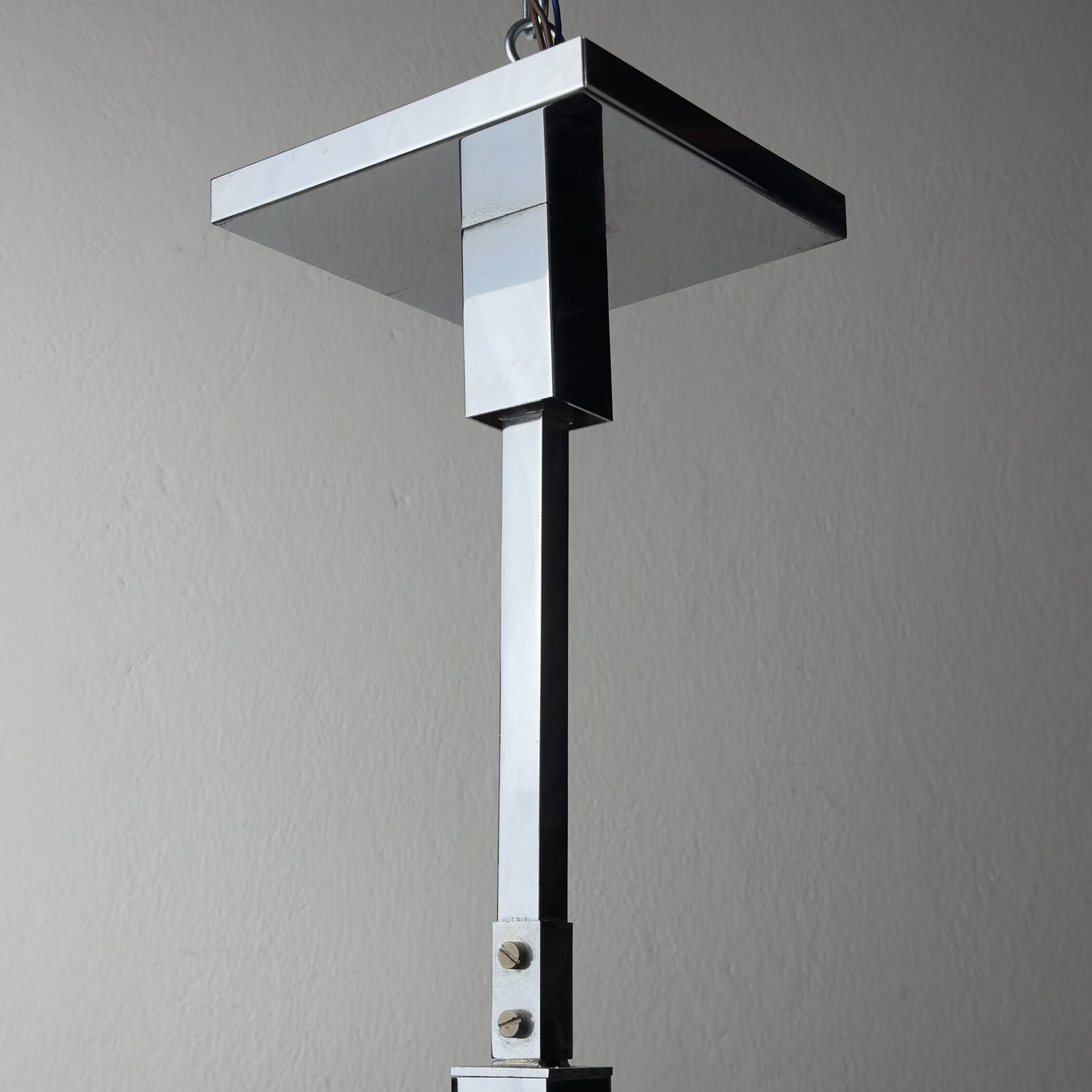 Vintage metal chandelier by Gaetano Sciolari, Italy, 1950s