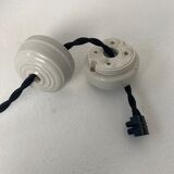 Pair of vintage glass pendant lamps