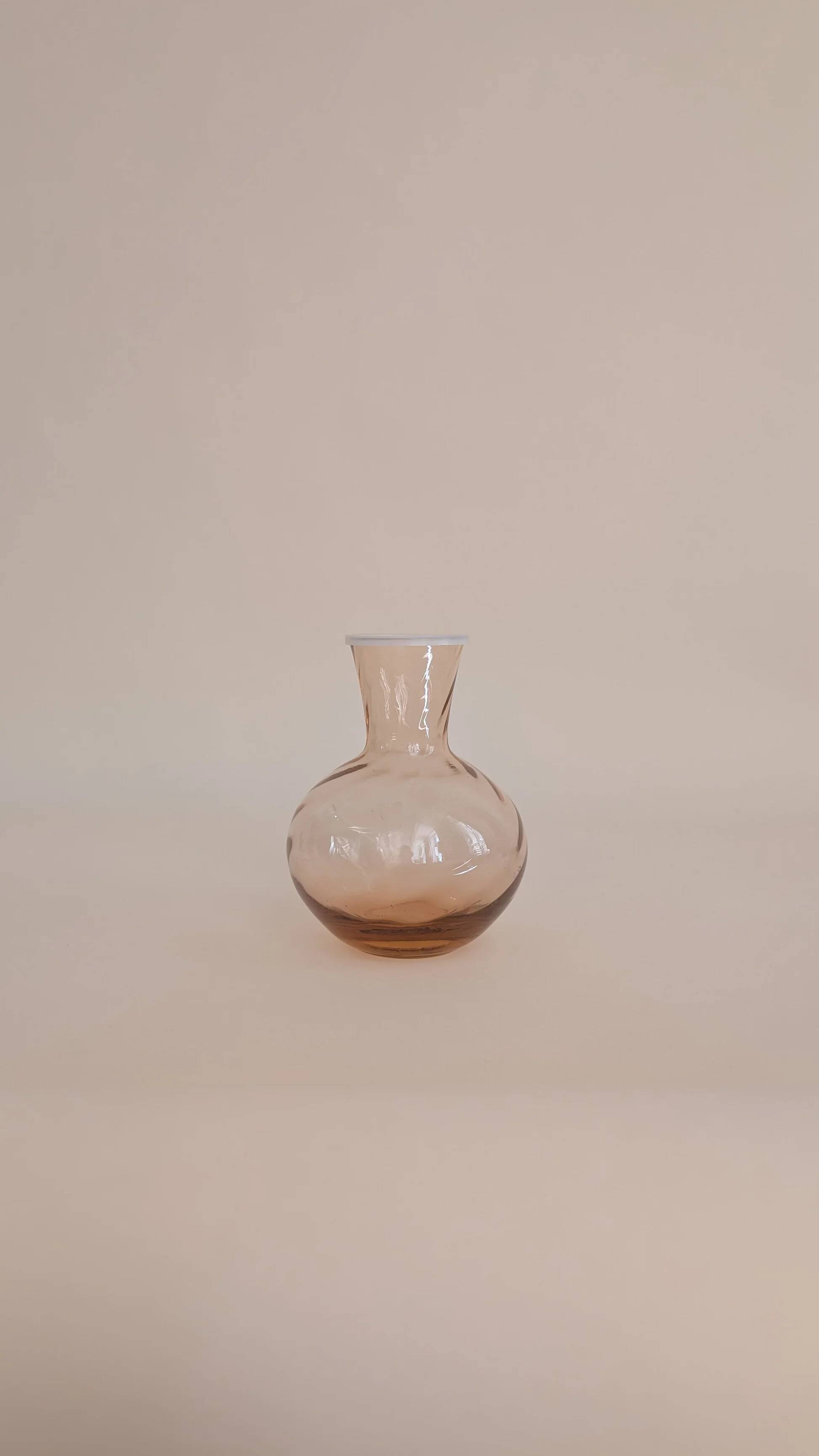 Pink glass carafe