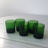 Set of 5 Luminarc green tumbler glasses
