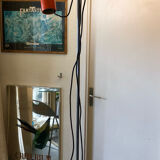 Lampadaire original deux spots orange 1970