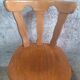 Set of 8 rustic bistro chairs in beech wood with honey patina, 1950s.