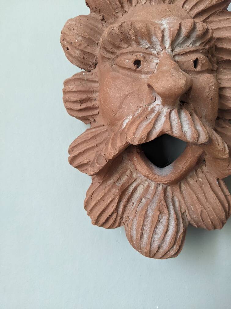 Terracotta wall sculpture, Italian handcrafted