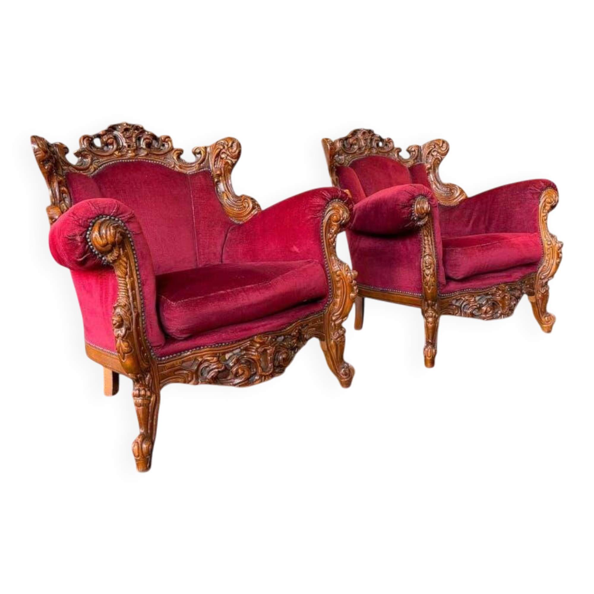 Set de 2 fauteuils baroques vintage / fauteuils / sièges