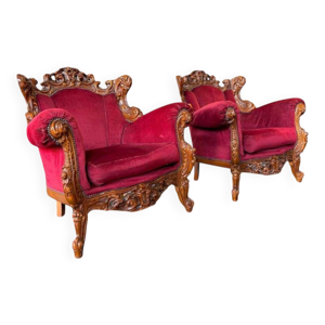 Set de 2 fauteuils baroques