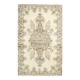 Turkish Light Green & Cream Vintage Rug, 162x259Cm