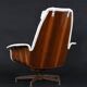 Restored George Mulhauser style white tufted tilt and swivel chair with ottoman