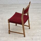 1970s, set of 6 Danish dining chairs, oak wood, furniture wool.