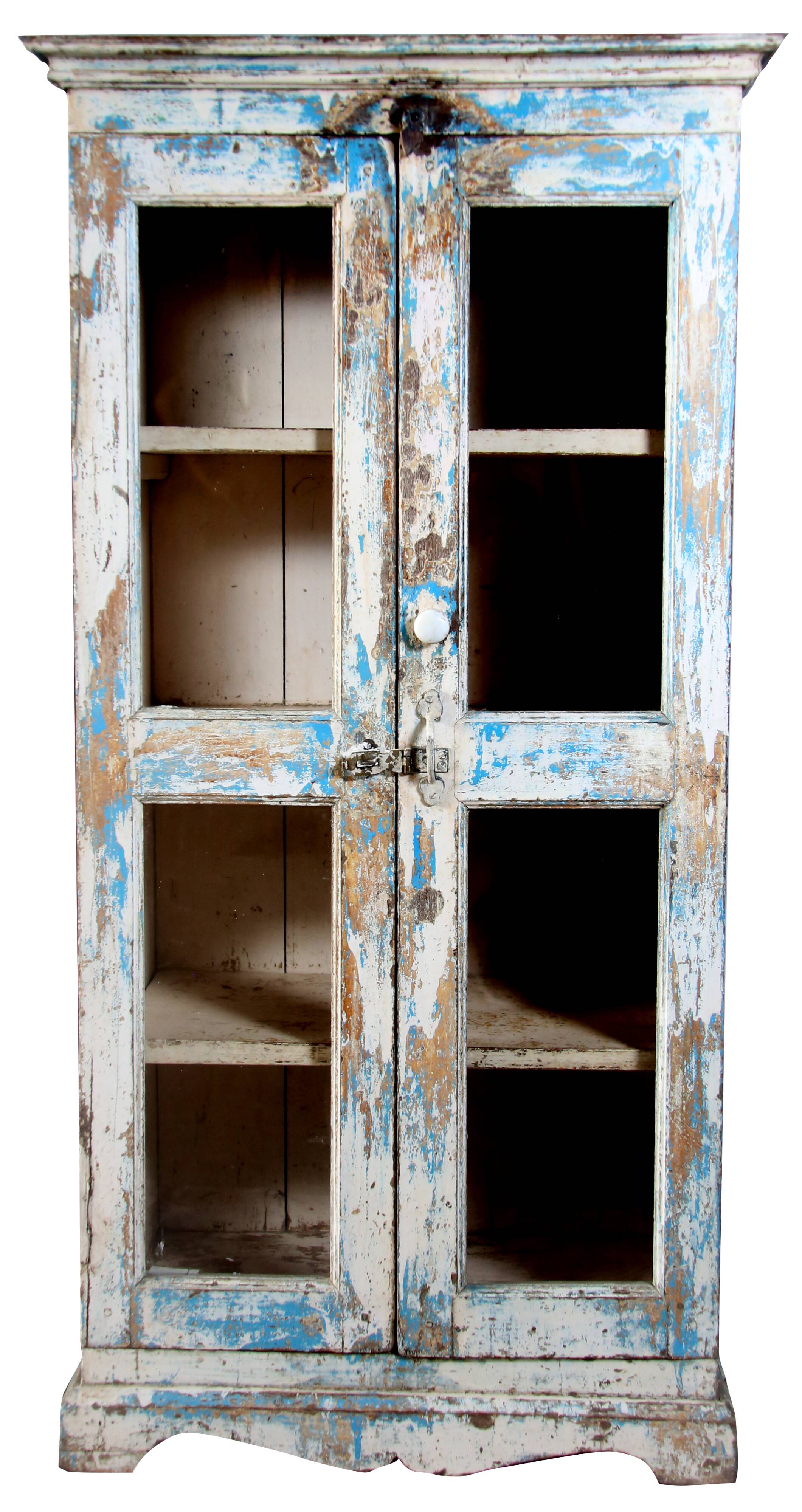 Old glass cabinet in Burmese teak