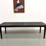 Large 1950s Farm Table in Burnt Wood (Shou Sugi Ban) – L245 cm