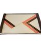 Art Deco wooden and painted glass plateau