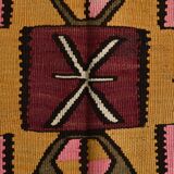 4x13 Kilim Long Wide Brown Handmade Turkish Kilim Runner Rug, 131x404 Cm