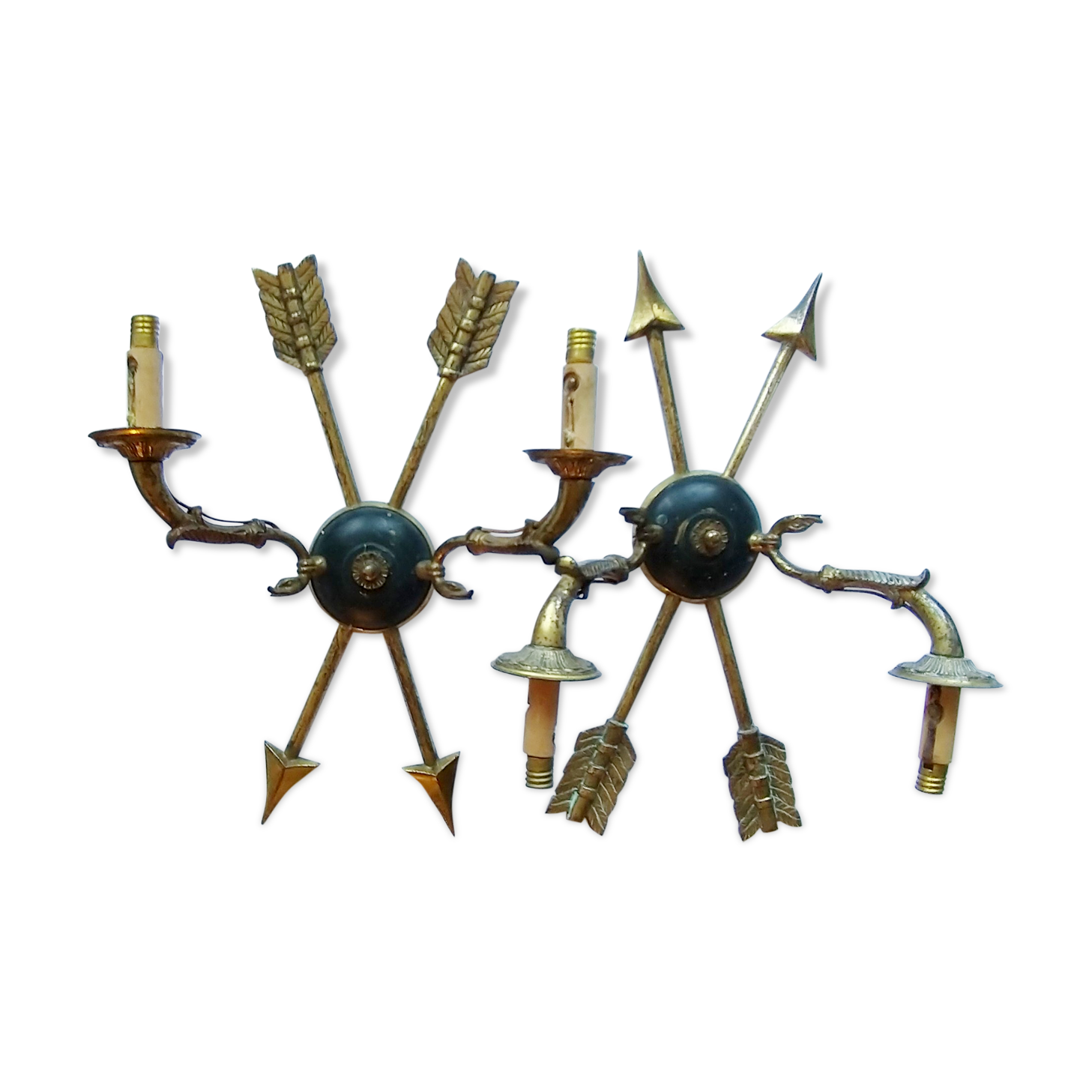 Pair of bronze sconces in Empire House Creation "R.B" 1950/1960