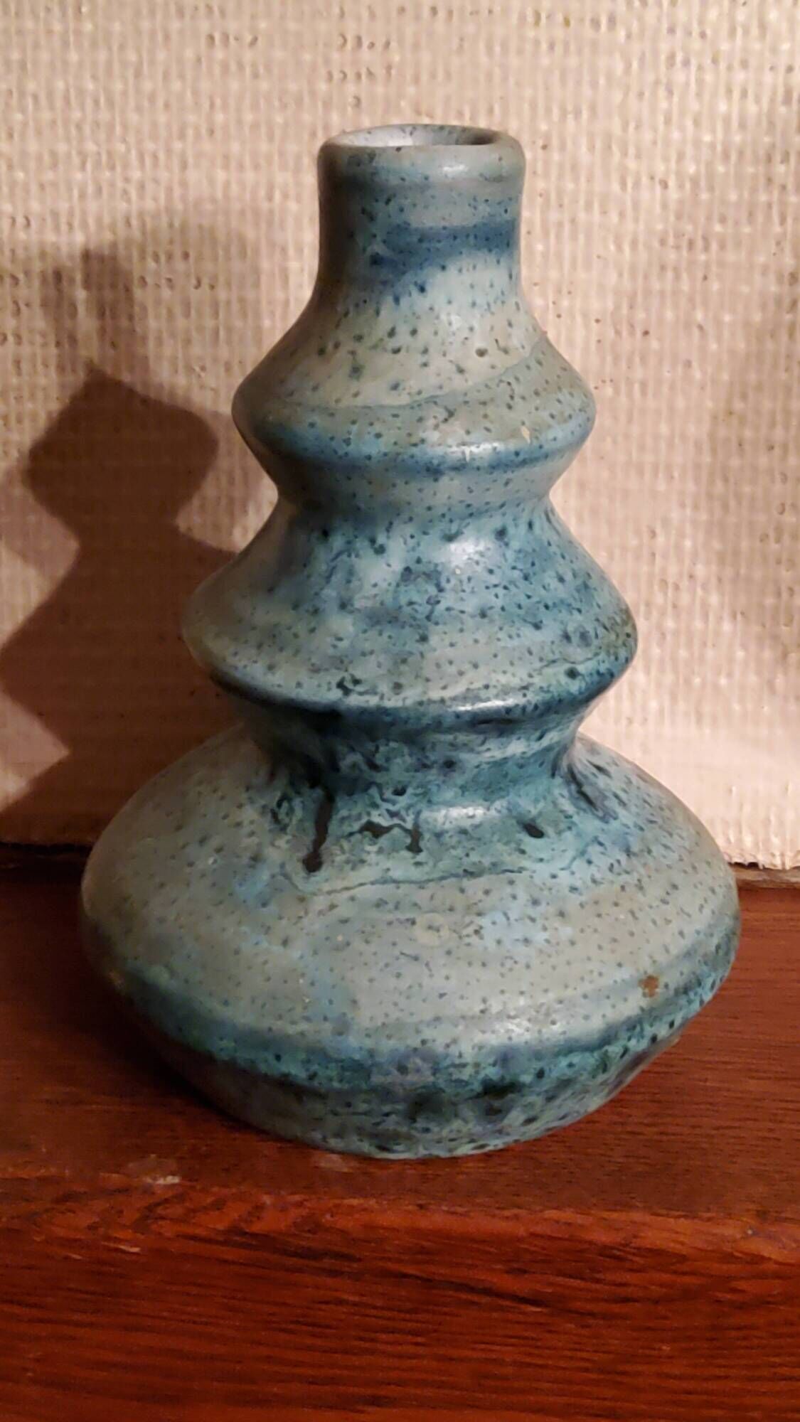 Designer vase by Jean Busson in glazed ceramic terracotta from Dinan